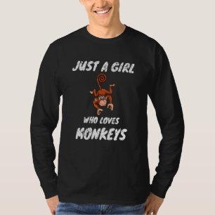 Tierzoologe Just a Girl Who Lieben Affen Wo T-Shirt