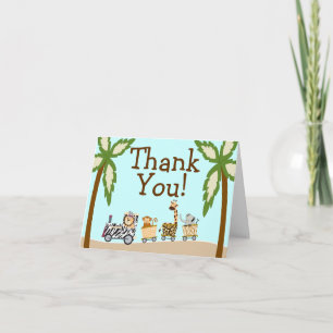 Tierzug-Babyparty danken Ihnen Notecard Dankeskarte