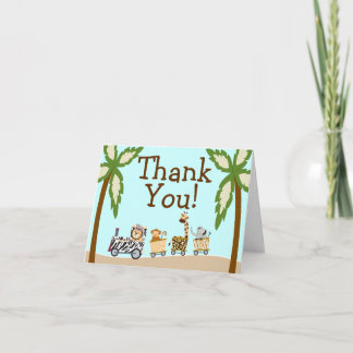 Tierzug-Babyparty danken Ihnen Notecard Dankeskarte