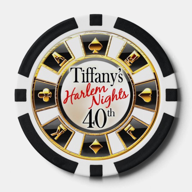 Tiffany 40. Harlem Vegas Casino Chip-Gold Pokerchips (Vorderseite)