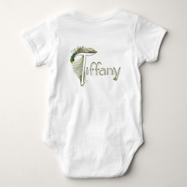 TIFFANY Baby Back Pfau Alphabet Jumper Strampler (Rückseite)