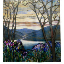 Tiffany-Buntglas-Magnolien-Iris-Kunst Nouveau