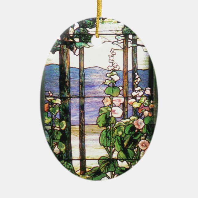 Tiffany-Buntglas-Natur-Verzierung Keramik Ornament (Vorne)