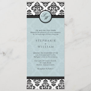 Tiffany Damask Monogramme Faire-part de mariage