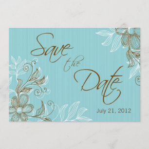 Tiffany Florale Hochzeit-Save-The-Date-Karte Einladung
