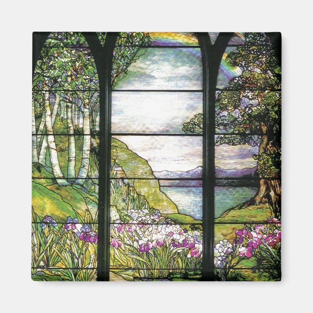 Tiffany Glass Iris Blume Bloral Magnet (Vorne)