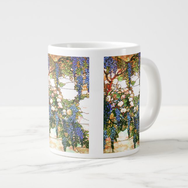 Tiffany Glasscherbe Wisteria Jumbo Tasse (Vorderseite Rechts)