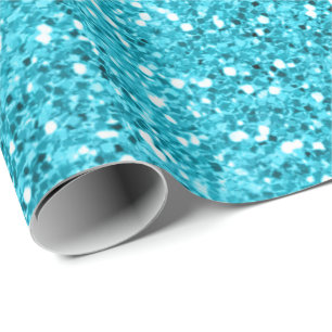 Tiffany Glitzer Aqua Ocean Türkis Glam Minimal Geschenkpapier