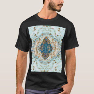 Tiffany Gold: Luxuriöses Nahtloses Marmormuster T-Shirt