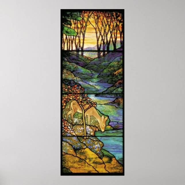 Tiffany Hartglas Deer Print Poster (Vorne)