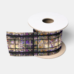Tiffany Kunst Nouveau beflecktes Glas-Blumen-Band Satinband