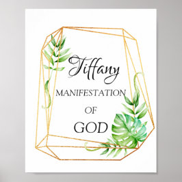 Tiffany Name Meaning Floral Bridal Birthday Gold Poster