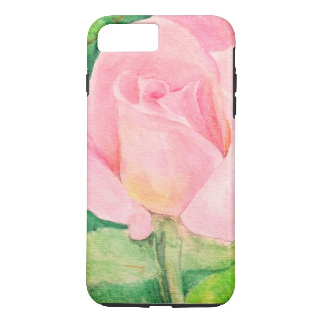Tiffany Rose Aquarell auf iPhone Case (Rückseite)