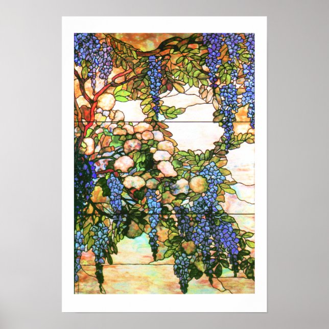 Tiffany Stected Glass Wisteria Print Poster (Vorne)