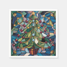 Tiffany-Stil-Buntglas-Weihnachtsbaum