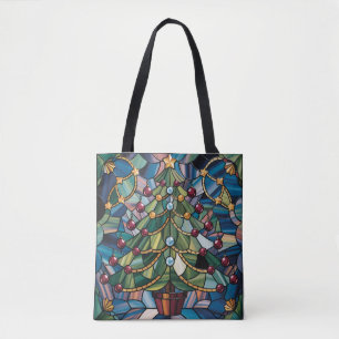 Tiffany-Stil-Buntglas-Weihnachtsbaum Tasche