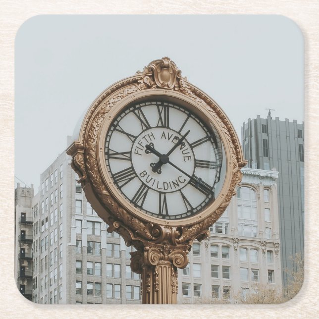Tiffany Street Clock in New York Rechteckiger Pappuntersetzer (Vorderseite)