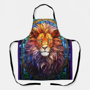 Tiffany-Style gesteinigtes Glas Majestic Lion Schürze