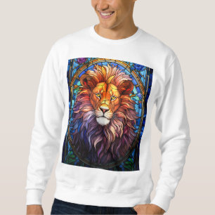 Tiffany-Style gesteinigtes Glas Majestic Lion Sweatshirt