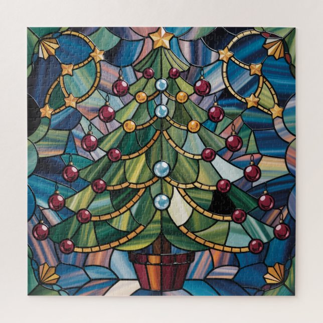 Tiffany-Style Stained Glass Christmas Tree (Vertikal)