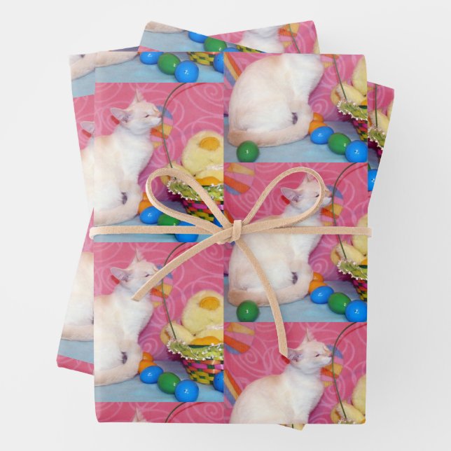 Tiffany - The Siamese Cat - Oaster Wrapping Paper Geschenkpapier Set (Beispiel)