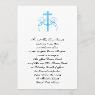 Tiffany Turquoise Cross Christlich Hochzeit Einlad Einladung