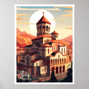Tiflis Georgia Art Travel Place Illustration Poster