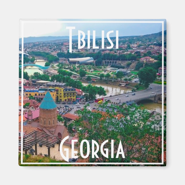 Tiflis Georgia City View Stadtarchitektur Magnet (Vorne)