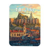 Tiflis Georgia Illustration Travel Art Vintag
