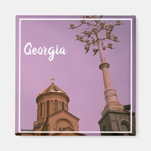 Tiflis Georgia Sameba Die Dreifaltigkeitskirche Magnet (Vorne)