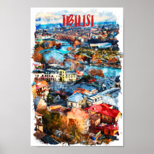 Tiflis Georgia Stadtansicht Poster