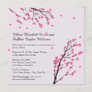 Tige de fleurs de cerisier - faire-part de mariage