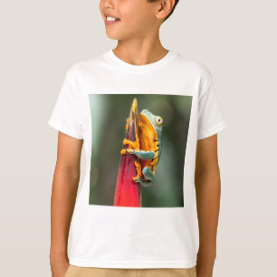 Tigelbeiniger Baumfrosch Grün Orange T-Shirt