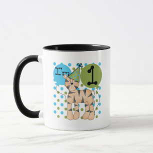 Tiger 1. Geburtstag T - Shirt und Geschenke Tasse