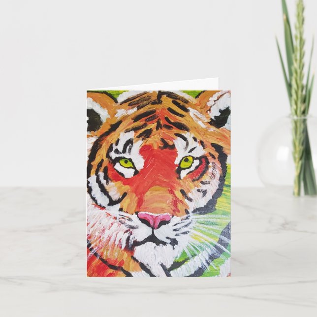 Tiger (2019) - klein - 4" x 5,6" - vertikal dankeskarte (Vorderseite)