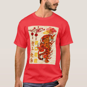 Tiger 2022 Chinesisches Neujahrs-Rot T-Shirt