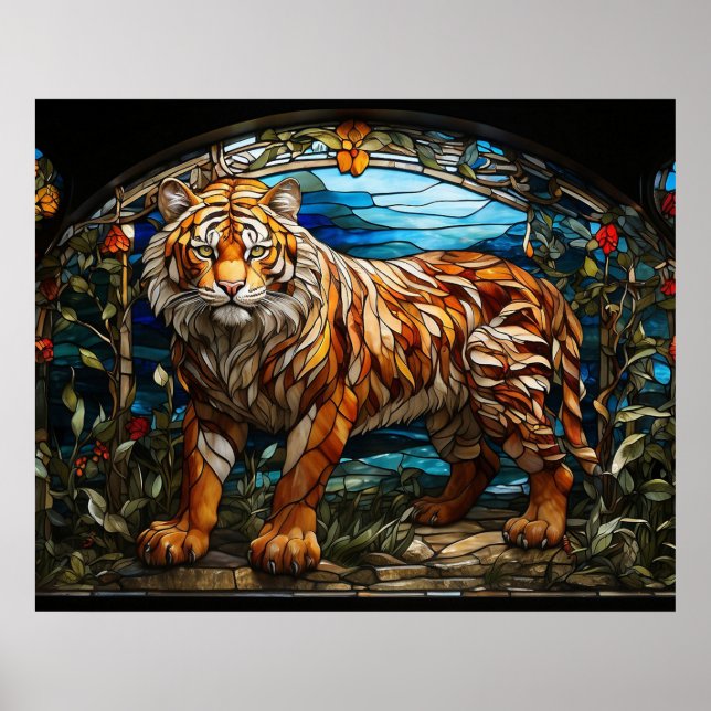 *~* TIGER 5:4 Gold AP68 Fantasy-Hartglas Poster (Vorne)