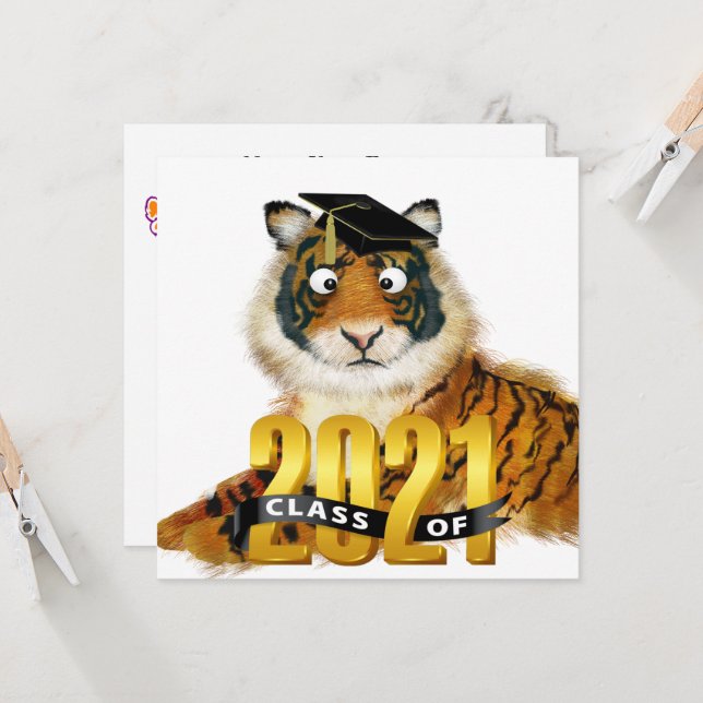 Tiger-Abschluss - Einladung (Vorderseite/Rückseite Beispiel)