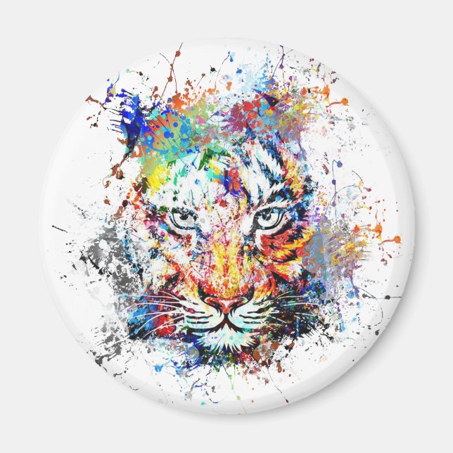 Tiger Abstract art Painting Magnet (Vorne)