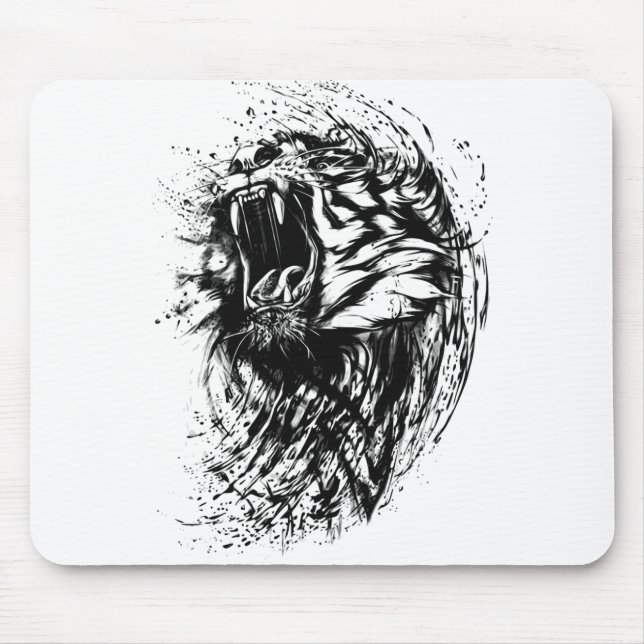 Tiger Abstrakt Animal Wild Cat Predator Mousepad (Vorne)