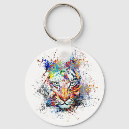 Tiger Abstrakt Art Malerei Schlüsselanhänger