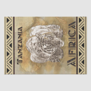 Tiger Africa Travel Poster Seidenpapier