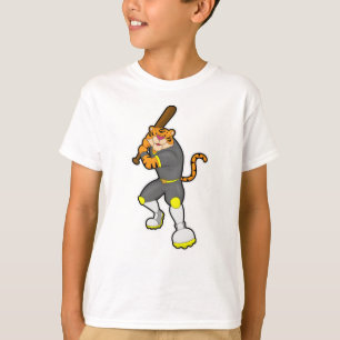 Tiger als Baseballspieler mit Baseballschläger T-Shirt