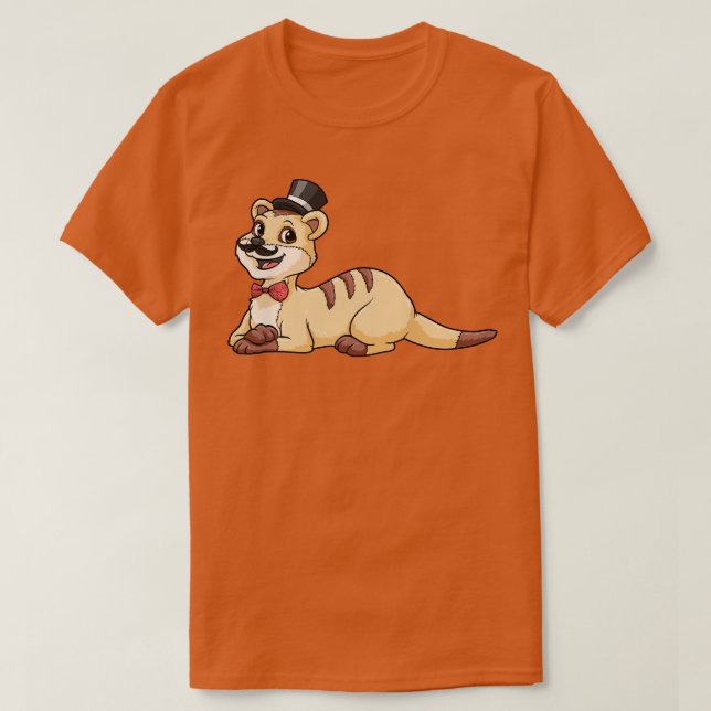 Tiger als Bräutigam mit Bogen und Zylinder T-Shirt (Design vorne)