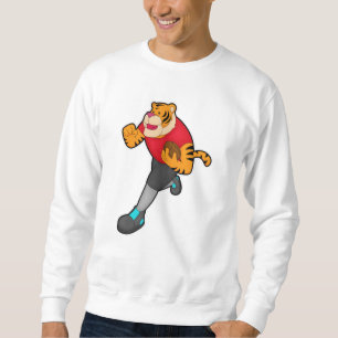 Tiger als Fußballspieler mit Fußball Sweatshirt