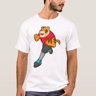 Tiger als Fußballspieler mit Fußball T-Shirt