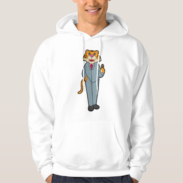 Tiger als Groom mit Hochzeitsring Hoodie (Vorderseite)