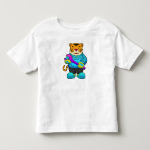 Tiger als Mechaniker mit Schlüssel Kleinkind T-shirt