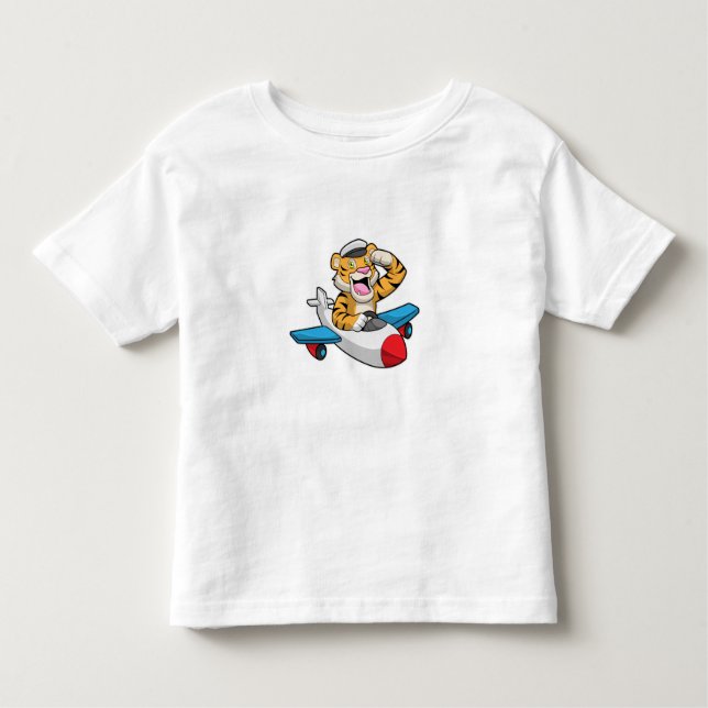 Tiger als Pilot in Flugzeuge Kleinkind T-shirt (Vorderseite)