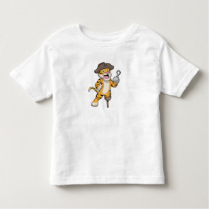 Tiger als Pirate mit Holzbein und Hooker Hand Kleinkind T-shirt